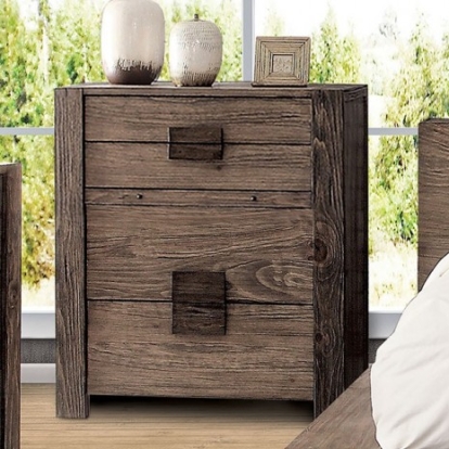 Furniture Of America Janeiro Rustic Solid Wood, Wood Veneer, Others Rustic Natural Tone Chest | CM7628C