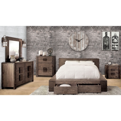 Janeiro Rustic Natural Tone Queen Bed Model CM7629Q-BED by Furniture of America