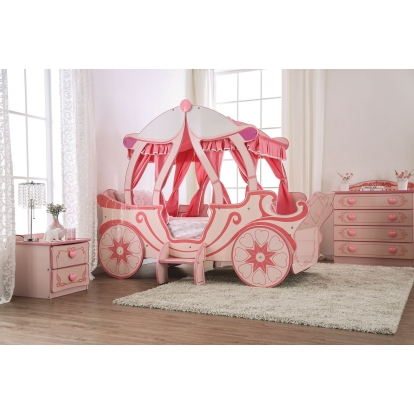 Pumpkin Carriage Bed Pink Twin Bed Model CM7630-BED by Furniture of America