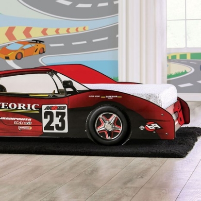 Furniture of America Dustrack Novelty Mdf Particle Board Red Twin Bed Model CM7643RD-BED