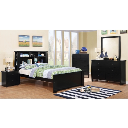 Marlee Black 4 Piece Full Bedroom Set Model CM7651BK-F-4PC by Furniture of America