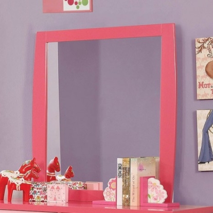 Furniture of America Marlee Transitional Mirror Solid with Wood Pink Mirror Model CM7651PK-M