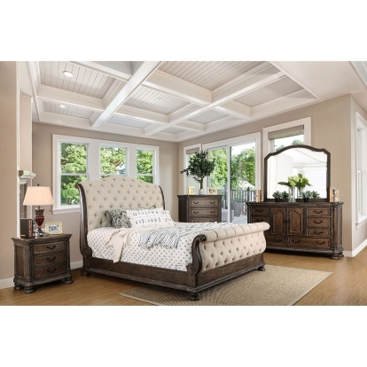 Lysandra Rustic Natural Tone/Beige 4 Piece Queen Bedroom Set Model CM7663Q-4PC by Furniture of America
