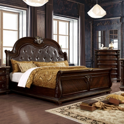 Fromberg Brown Cherry Queen Bed Model CM7670Q-BED by Furniture of America
