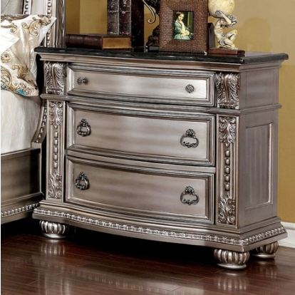 Furniture of America Fromberg Traditional Solid with Wood Veneer Champagne Night Stand Model CM7670CPN-N