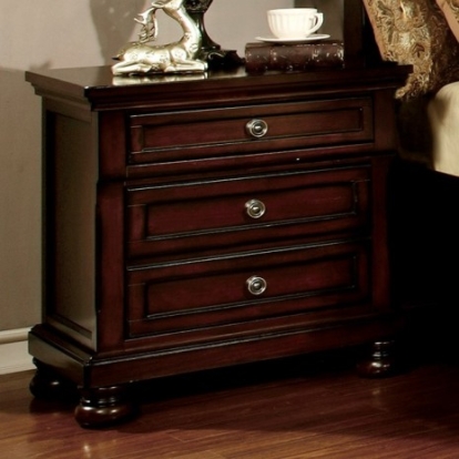 Furniture of America Northville Transitional Solid with Wood Veneer Dark Cherry Night Stand Model CM7682N