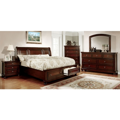 Northville Dark Cherry 5 Piece Queen Bedroom Set with Chest Model CM7683Q-5PC-CHEST by Furniture of America