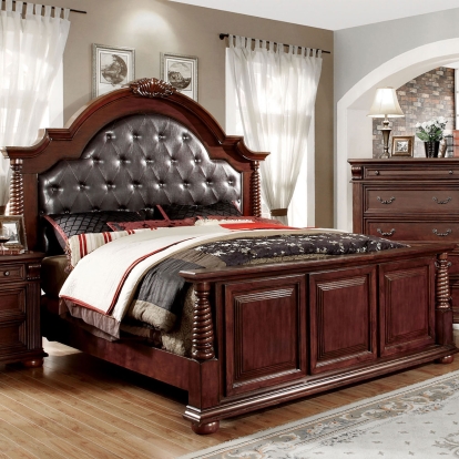 Esperia Brown Cherry Queen Bed Model CM7711Q-BED by Furniture of America
