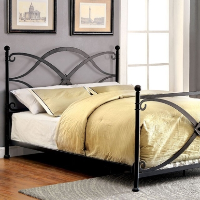 Furniture of America Zaria Contemporary Metal Matte Black Bed Model CM7732-Full Bed
