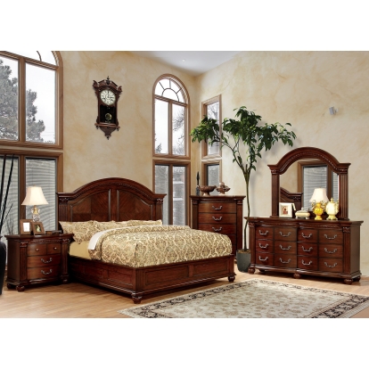 Grandom Cherry 5 Piece Queen Bedroom Set with Chest Model CM7736Q-5PC-CHEST by Furniture of America