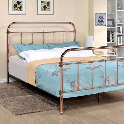 Furniture of America Tamia Contemporary Metal Rose Gold Bed Model CM7739-Full Bed
