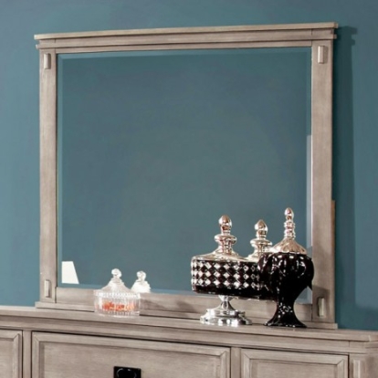 Furniture of America Palomino Transitional Mirror Solid with Wood Veneer Rustic Natural Tone Mirror Model CM7777M