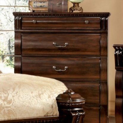 Furniture Of America Burleigh Transitional Solid Wood, Wood Veneer, Others Cherry Chest | CM7791C