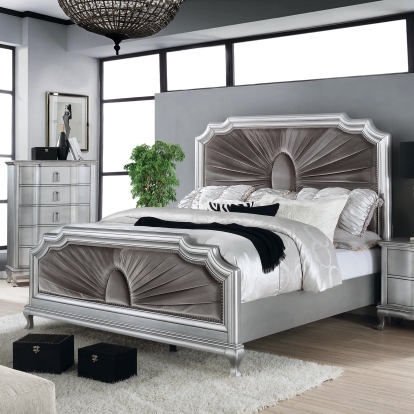 Aalok Silver/Warm Gray Queen Bed Model CM7864Q-BED by Furniture of America