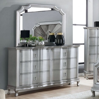 Furniture of America Aalok Glam Solid with Wood Veneer Silver Dresser Model CM7864D