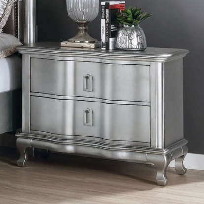 Furniture of America Aalok Glam Solid with Wood Veneer Silver Night Stand Model CM7864N