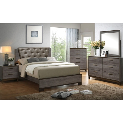 Manvel Two-Tone Antique Gray 5 Piece Queen Bedroom Set with Chest Model CM7867Q-5PC-CHEST by Furniture of America