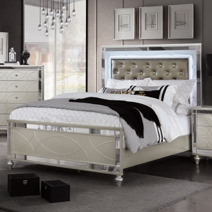 Manar Silver Queen Bed Model CM7891Q-BED by Furniture of America
