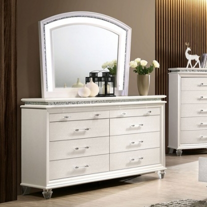 Furniture of America Maddie Contemporary Solid with Wood Pearl White Dresser Model CM7899D