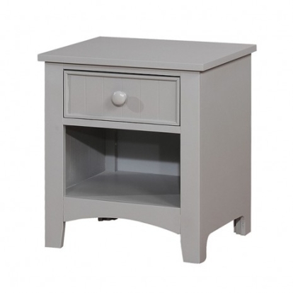 Furniture of America Caren Transitional Solid with Wood Veneer Gray Night Stand Model CM7905GY-N