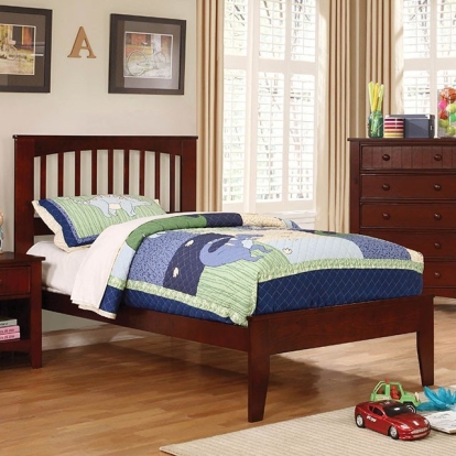 Furniture Of America Pine Brook Transitional Solid Wood, Wood Veneer, Others Cherry Bed | CM7908CH-Full Bed