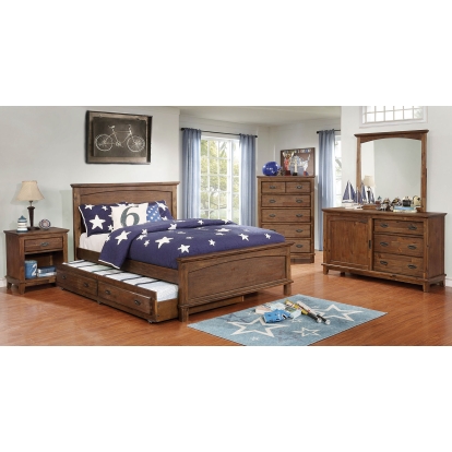 Colin Dark Oak 4 Piece Full Bedroom Set Model CM7909A-F-4PC by Furniture of America