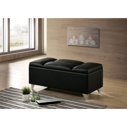 Menkar Black/Chrome Bench Model CM7913BN by Furniture of America