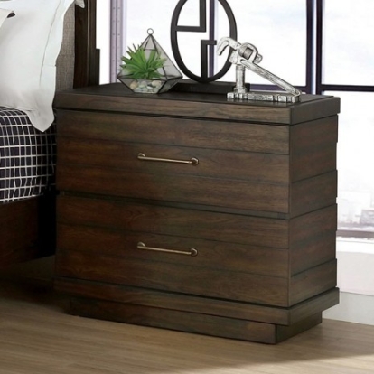Furniture of America Maggie Transitional Solid with Wood Veneer Walnut Night Stand Model CM7919N