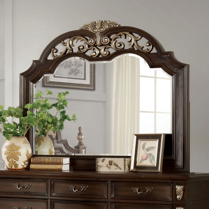 Theodor Brown Cherry 5mm Beveled Mirror Model CM7926M by Furniture of America