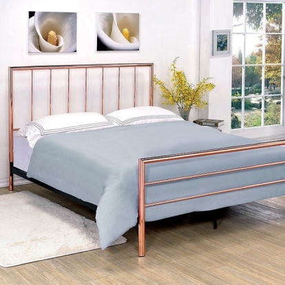Furniture of America Diana Contemporary Metal Rose Gold Bed Model CM7939-Twin Bed