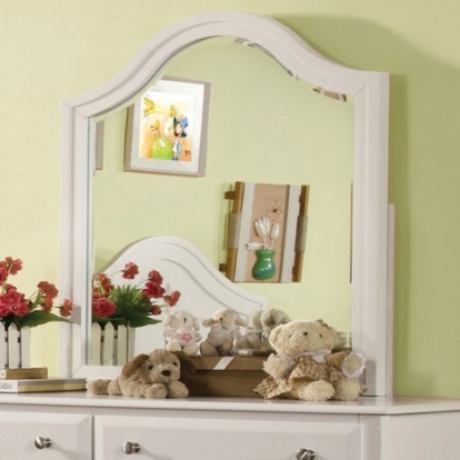 Furniture Of America Roxana Cottage Mirror, Solid Wood, Wood Veneer, Others White Mirror | CM7940M