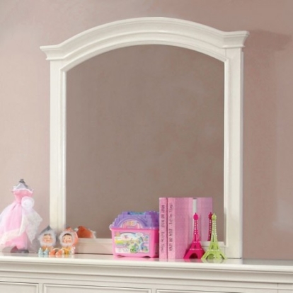 Furniture Of America Mullan Transitional Mirror, Solid Wood, Wood Veneer, Others White Mirror | CM7943WH-M