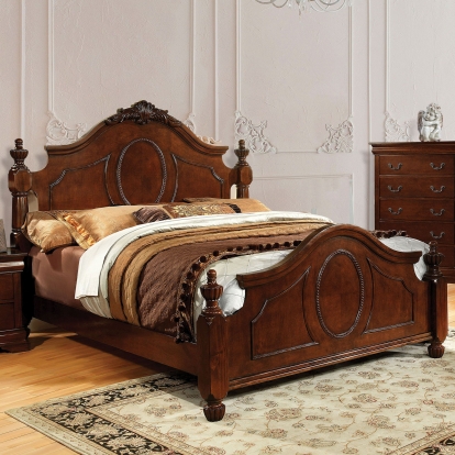 Velda Brown Cherry Queen Bed Model CM7952Q-BED by Furniture of America