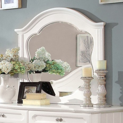 Furniture of America Osteria Transitional Mirror Solid with Wood White Mirror Model CM7956M