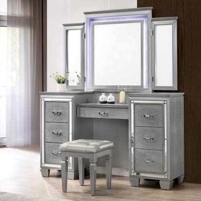 Tasmin Silver Vanity with Stool Model CM7979SV-V-SET by Furniture of America