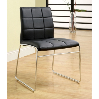 Oahu Black Side Chair (Set of 2) Model CM8320BK-SC-2PK by Furniture of America