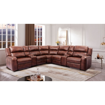 Callie Brown Power Sectional Model CM9901-SECT by Furniture of America