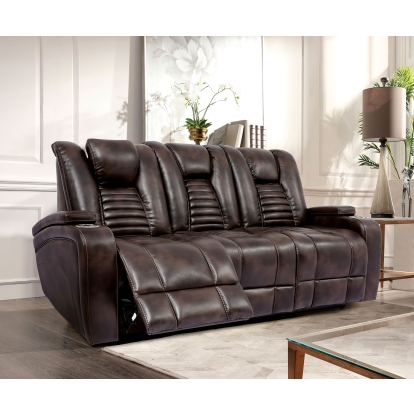 Abrielle Dark Brown Dual Power Sofa Model CM9902-SF by Furniture of America