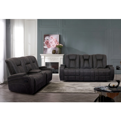 Amirah Dark Gray Sofa with Glider Loveseat Model CM9903-2PC by Furniture of America