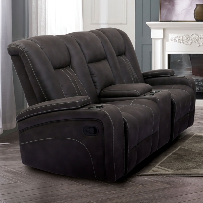 Amirah Dark Gray Glider Loveseat Model CM9903-LV by Furniture of America