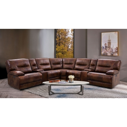 Louella Brown Power Sectional Model CM9905-SECT by Furniture of America