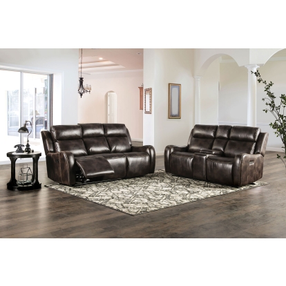 Barclay Dark Brown Sofa with Loveseat Model CM9906-2PC by Furniture of America