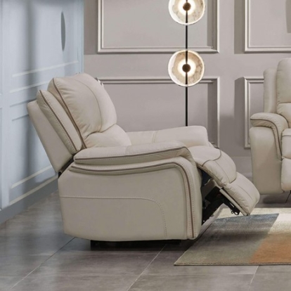 Furniture of America Henricus Transitional Fabric Solid with Wood Beige Glider Recliner Model CM9911BG-CH
