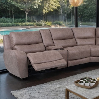 Furniture Of America Demetrius Transitional Engineered Wood, Hardwood, Others Slate Brown Power Sectional | CM9930BR-SECT-PM