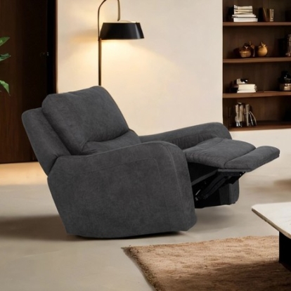 Furniture Of America Demetrius Contemporary Engineered Wood, Hardwood, Others Dark Gray Power Recliner | CM9931DG-CH-PM