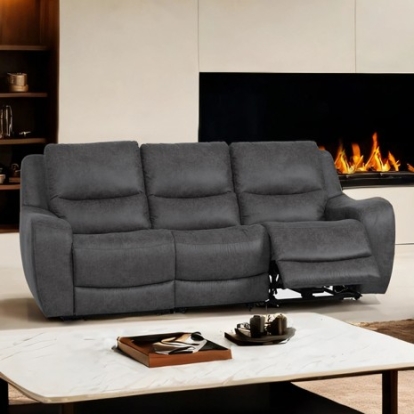 Furniture Of America Demetrius Contemporary Engineered Wood, Hardwood, Others Dark Gray Power Sofa | CM9931DG-SF-PM-PK