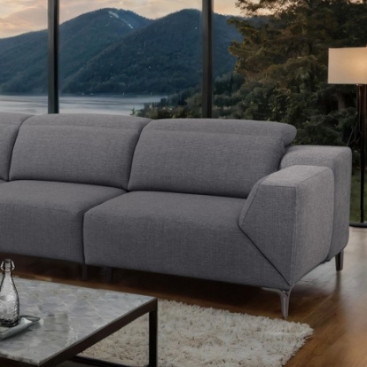 Furniture Of America Melancton Contemporary Fabric, Foam, Hardwood, Metal, Others Dark Gray Power Sectional | CM9933DG-SECT-PM