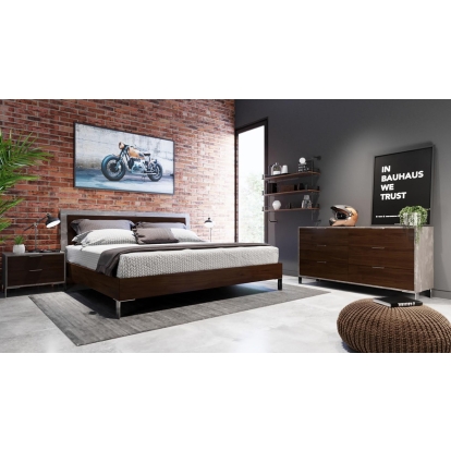 VIG Furniture Walnut Bedroom Set SKU VGAN-CONNER-SET-DK - Product ID 72356|72357