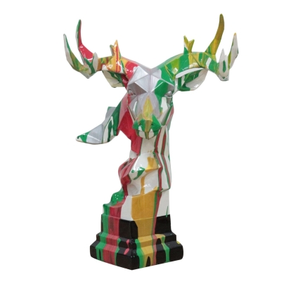 Modrest Deer Head Multicolor Geometric Sculpture Sculpture Other furniture-00178012 Vig Furniture VGTHPC095-9