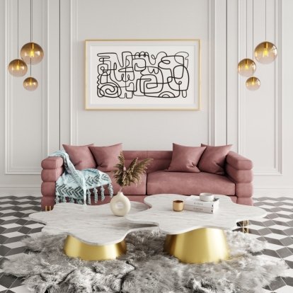 Divani Casa Branson - Pink Velvet Sofa Sofa Pink furniture-00178487 Vig Furniture VGMFMF-1251-3S-S